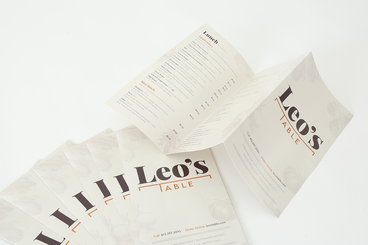 Brochure menus