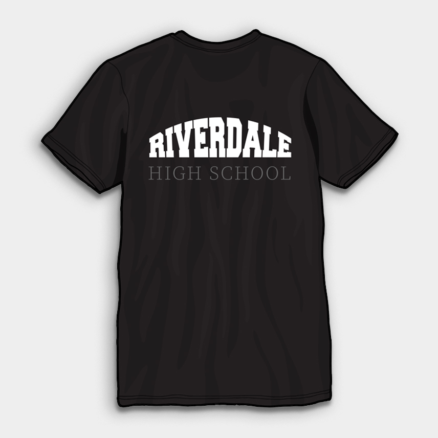 A custom printed T-shirt with Riverdale High School on the front.