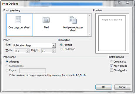 Convert publisher to pdf