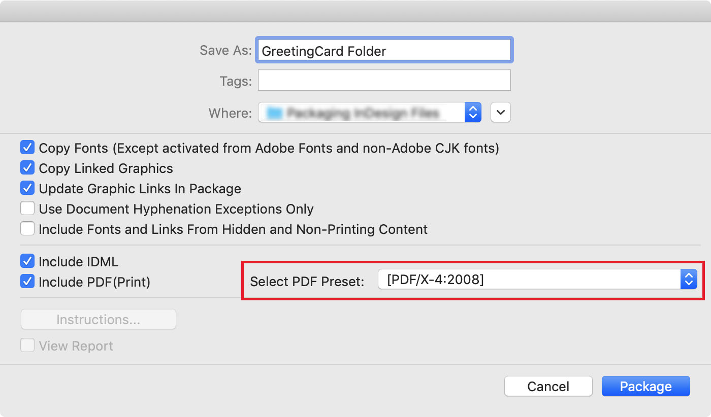 InDesign panel