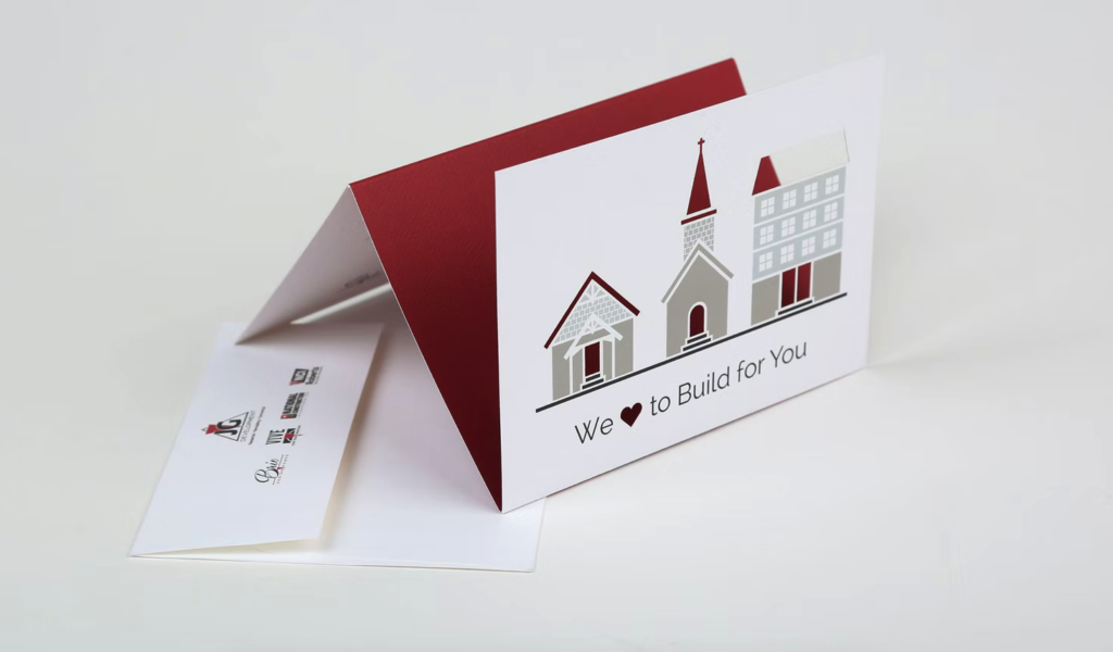 Direct mail card and envelope