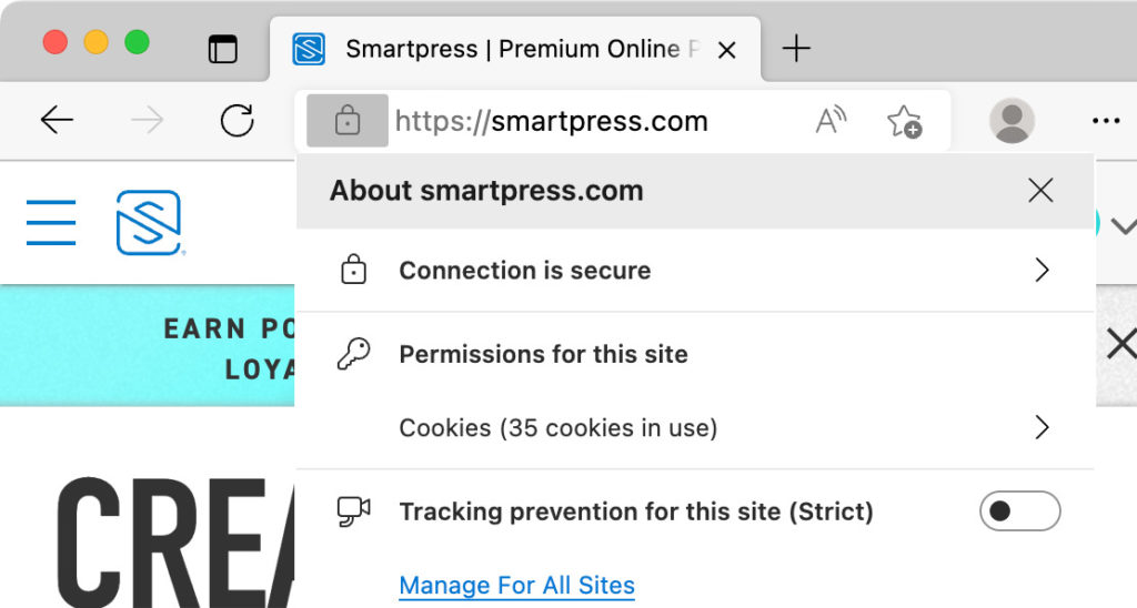 Browser security settings for Print Points